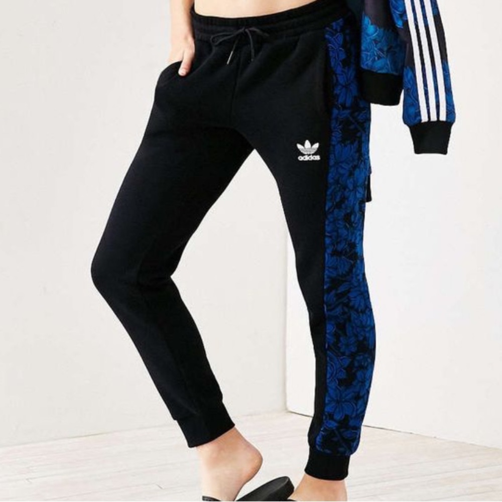 Adidas Black and Blue Joggers